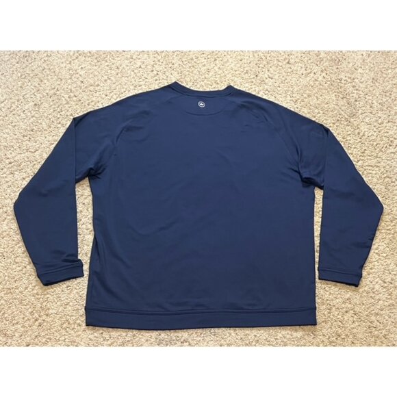Peter Millar Men Navy Blue Cradle Performance Crewneck Pullover Size XL EUC - Picture 4 of 6